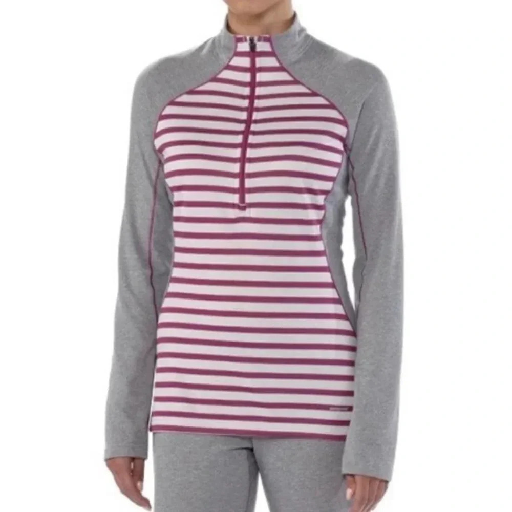 Patagonia Capilene 3 Mid-weight Pullover In Red Blue Stripe